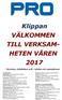 Klippan VÄLKOMMEN TILL VERKSAM- HETEN VÅREN 2017