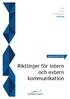 Uppdaterad Riktlinjer för intern och extern kommunikation