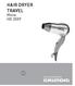 HAIR DRYER TRAVEL. Move HD 2509