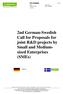 2nd German-Swedish Call for Proposals for joint R&D projects by Small and Mediumsized