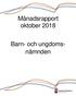 Månadsrapport oktober Barn- och ungdomsnämnden