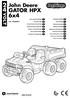 GATOR HPX 6x4. John Deere VOLT. cod. IGOD0531. HBsjO HL Hgw hkm FI001701G201 BRUGSANVISNING USO E MANUTENZIONE KÄYTTÖOHJE USE AND CARE