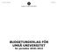 Dnr FS BUDGETUNDERLAG FÖR UMEÅ UNIVERSITET för perioden