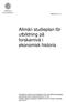 Allmän studieplan för utbildning på forskarnivå i ekonomisk historia