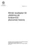 Allmän studieplan för utbildning på forskarnivå i ekonomisk historia