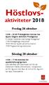 Höstlovsaktiviteter. Fredag 26 oktober