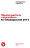 Vänsterpartiets valplattform. Vänsterpartiets valplattform. för riksdagsvalet 2014