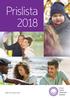 Prislista 2018 Gäl er från 15 januari