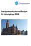 Sverigedemokraternas budget för Helsingborg 2018