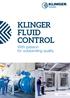 KLINGER FLUID CONTROL With passion for outstanding quality