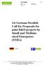 1st German-Swedish Call for Proposals for joint R&D projects by Small and Mediumsized