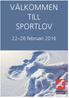 VÄLKOMMEN TILL SPORTLOV februari 2016