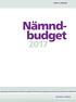 VÅRD & OMSORG. Nämndbudget