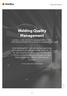 Welding Quality Management