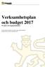 Verksamhetsplan och budget För plan- och byggnadsnämnden