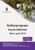 Kulturprogram. Kumla bibliotek. Mars april 2018