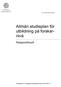 Allmän studieplan för utbildning på forskarnivå