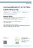 MANAGEMENT SYSTEM CERTIFICATE