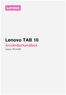 Lenovo TAB 10 Användarhandbok