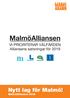 MalmöAlliansen. VI PRIORITERAR VÄLFÄRDEN Alliansens satsningar för Nytt lag för Malmö! MalmöAlliansen