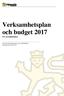 Verksamhetsplan och budget 2017 För socialnämnden