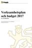 Verksamhetsplan och budget 2017 För socialnämnden