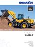 WA 320. Hjullastare WA MOTORSTYRKA 127 kw / v/minut TJÄNSTEVIKT kg SKOPVOLYM 2,7-3,2 m³