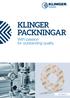 KLINGER PACKNINGAR With passion for outstanding quality