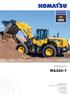 WA 320. Hjullastare WA MOTORSTYRKA 127 kw / v/minut TJÄNSTEVIKT kg SKOPVOLYM 2,7-3,2 m³