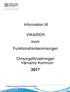 Information till. VIKARIER inom Funktionshinderomsorgen. Omsorgsförvaltningen Värnamo Kommun 2017