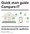 Quick start guide Compare-IT Användarmanual för applikation