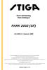 Reservdelskatalog Parts Catalogue PARK 2002 (SF) Season 1989