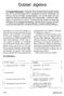Dubbel algebra. En målkatalog