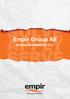 SOLVE APPLY SERVE. Empir Group AB BOKSLUTSKOMMUNIKÉ 2017