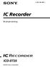 (1) IC Recorder. Bruksanvisning ICD-ST Sony Corporation