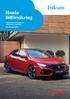 Honda Bilförsäkring. i samarbete med Folksam Gäller från 1 juli 2018 Försäkringsvillkor