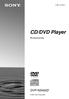 (1) CD/DVD Player. Bruksanvisning DVP-NS400D Sony Corporation