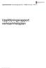 Uppföljningsrapport verksamhetsplan