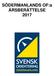 SÖDERMANLANDS OF:s ÅRSBERÄTTELSE 2017