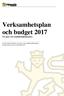 Verksamhetsplan och budget För gatu- och samhällsmiljönämnden