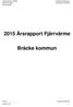 2015 Årsrapport Fjärrvärme. Bräcke kommun