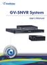 GV-SNVR System SNVR V21 -UM-A