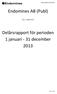 Bokslutskommuniké Endomines AB (Publ) (Org. nr ) Delårsrapport för perioden 1 januari - 31 december 2013.