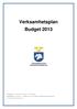 Verksamhetsplan Budget 2013