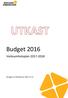 Budget Verksamhetsplan Antagen av Direktionen