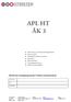 APL HT ÅK 3. Information om APL (arbetsförlagd lärande)