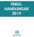 TINGS- HANDLINGAR 2019