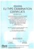 EU TYPEEXAMINATION CERTIFICATE