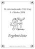 16. internationaler SSC-Cup 9. Oktober Ergebnisliste. Steglitzer Sport Club - Südwest 1947 e.v. Berlin